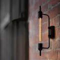 Sikunuo | Metallic Linear Small Wall Lamp 1 Light Modern Stylish Wall Light in Black for the Front Door