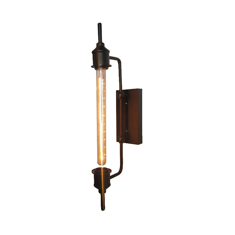 Sikunuo | Metallic Linear Small Wall Lamp 1 Light Modern Stylish Wall Light in Black for the Front Door