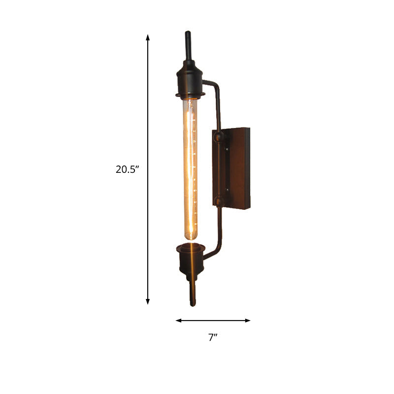 Sikunuo | Metallic Linear Small Wall Lamp 1 Light Modern Stylish Wall Light in Black for the Front Door