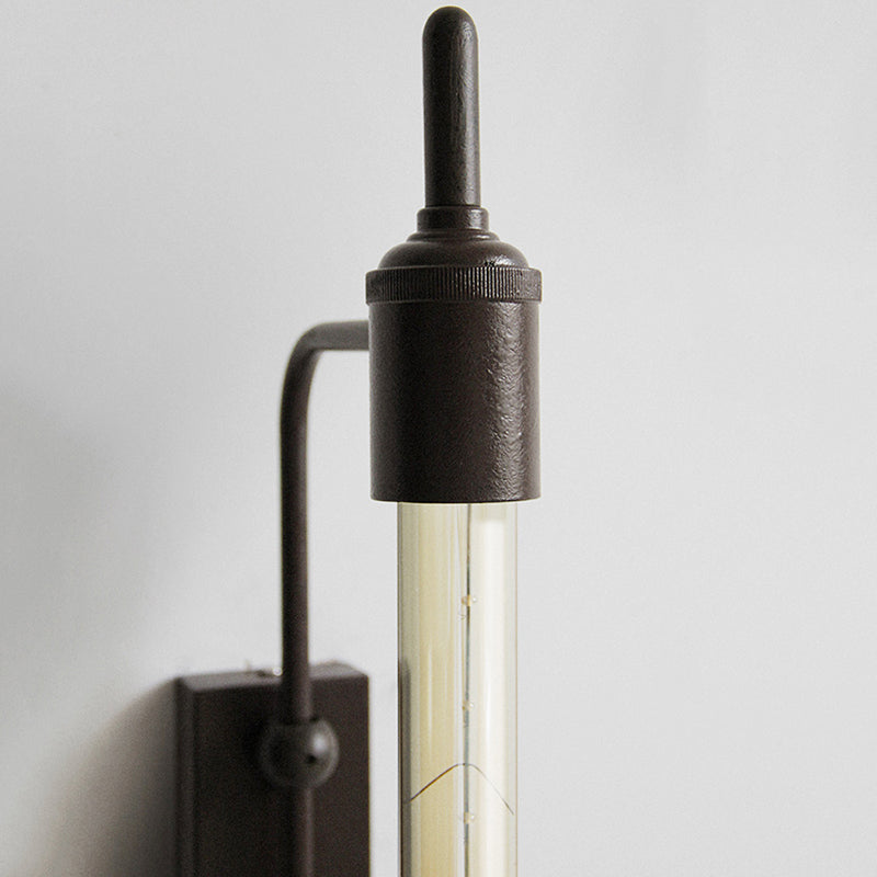 Sikunuo | Metallic Linear Small Wall Lamp 1 Light Modern Stylish Wall Light in Black for the Front Door