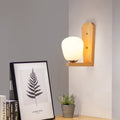 Sikunuo | 1 Light Balloon-Shaped Wall Lamp Japanese Milk Glass Wall Lamp in White for Hotel Dining Room