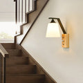 Sikunuo | Bucket Shade Stairwell Wall Lamp Opal Glass 1 Head Contemporary Wall Light