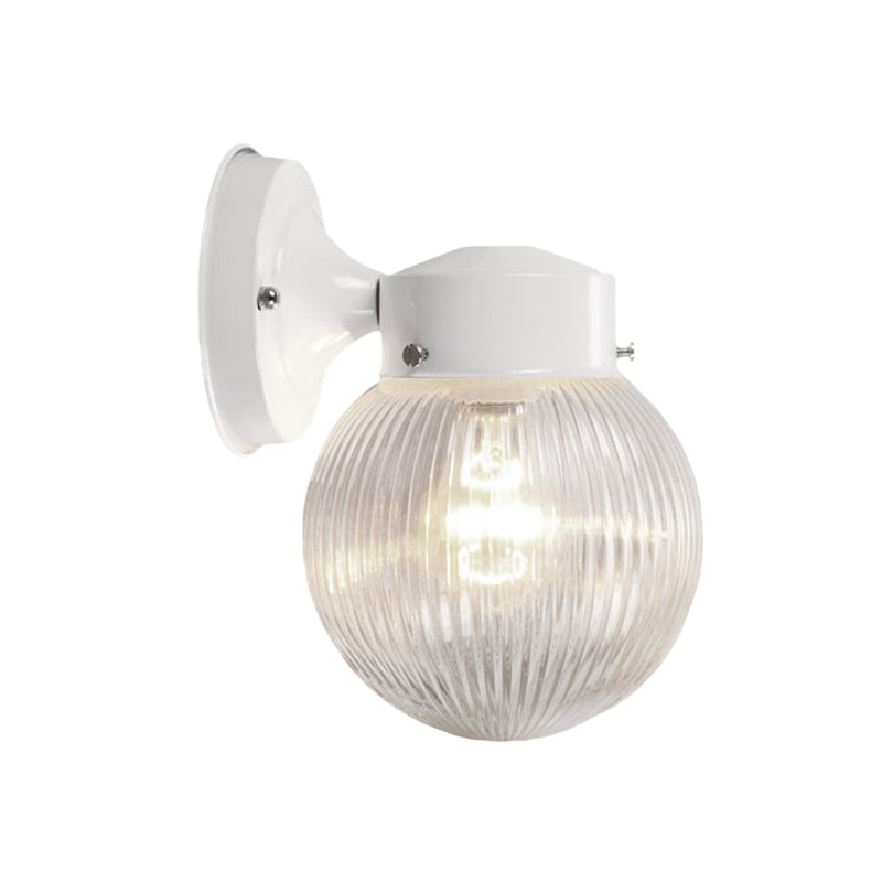 Sikunuo | Prismatic Glass Global Wall Light Modern 1 Light Black/White Wall Mounted Lighting Fixture for Hall