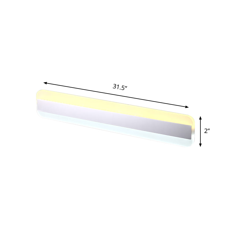 Sikunuo | 31.5"/39"/47" Width linear makeup mirror light modern acrylic LED bathroom light above the mirror with reflector