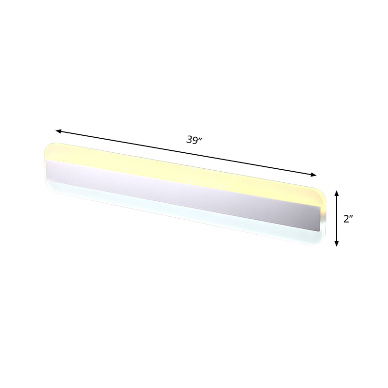 Sikunuo | 31.5"/39"/47" Width linear makeup mirror light modern acrylic LED bathroom light above the mirror with reflector