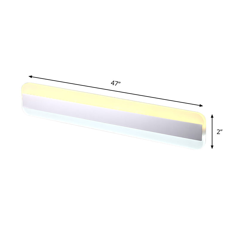Sikunuo | 31.5"/39"/47" Width linear makeup mirror light modern acrylic LED bathroom light above the mirror with reflector