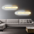 Sikunuo | LED Bathroom Mirror Light with Oblong Acrylic Shade White Wall Sconces in Warm/White Light, 12"/18"/20" Wide