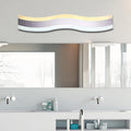 Sikunuo | Wavy LED Bathroom Light Acrylic Single Light Minimalism Anti-Fog Makeup Mirror Light in Warm/White, 16"/19.5" Wide