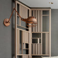 Sikunuo | 1 Bulb Pendant Light with Cage Shade Metal Antique Stylish Farmhouse Adjustable Wall Lamp in Rust
