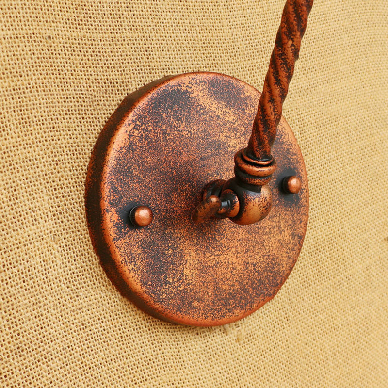 Sikunuo | 1 Bulb Pendant Light with Cage Shade Metal Antique Stylish Farmhouse Adjustable Wall Lamp in Rust