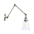 Sikunuo | Clear Textured Glass Flare Wall Sconce Antique 1 Light Study Room Lighting Fixture in Bronze