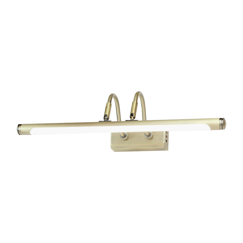 Sikunuo | Tube Designer Lighting Modern Metal 16.5"/20.5" W LED Gold Finish Adjustable Wall Lamp with Curved Arm, Warm/White Light