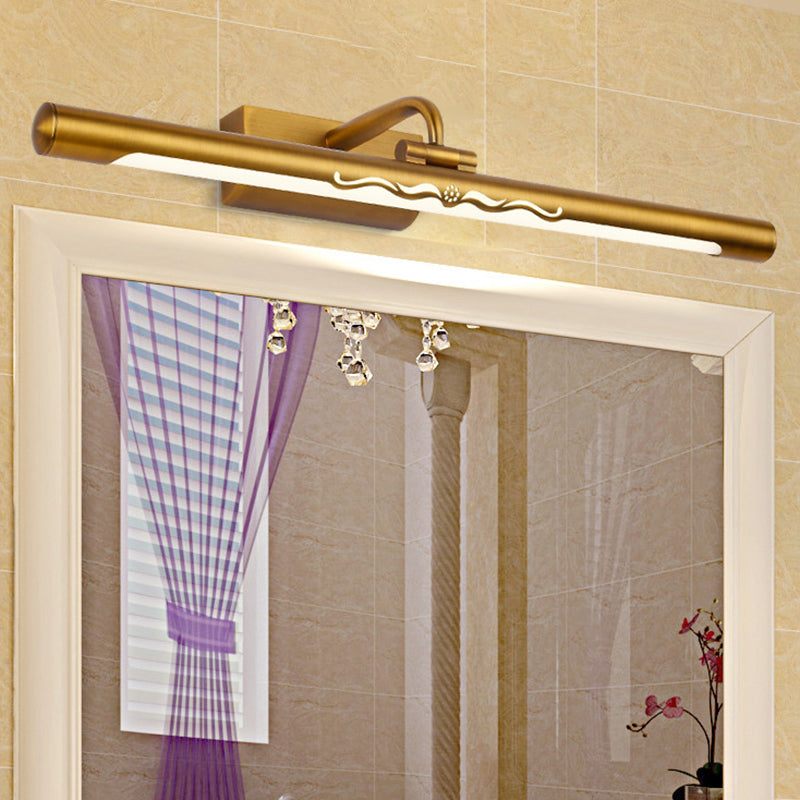 Sikunuo | Vintage Linear Wall-Mounted Lighting with Straight Arm Metal 18"/22.5" Wide LED Bedroom Vanity Lighting in Bronze