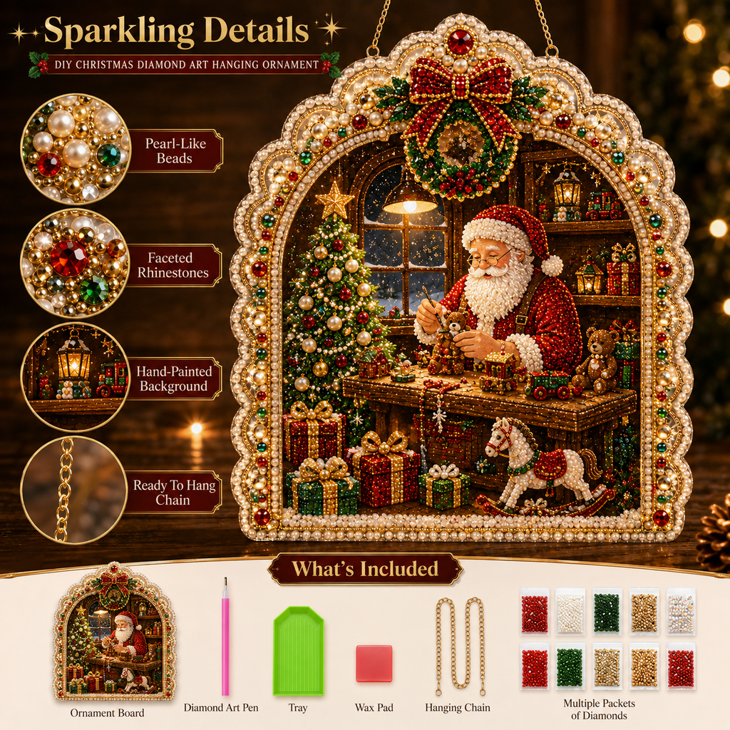 DIY Jeweled Christmas Story Window Hanging Ornament Kit