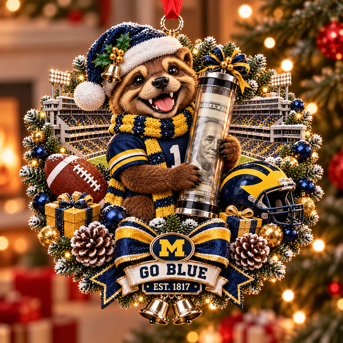 College Football Money Surprise Ornament
