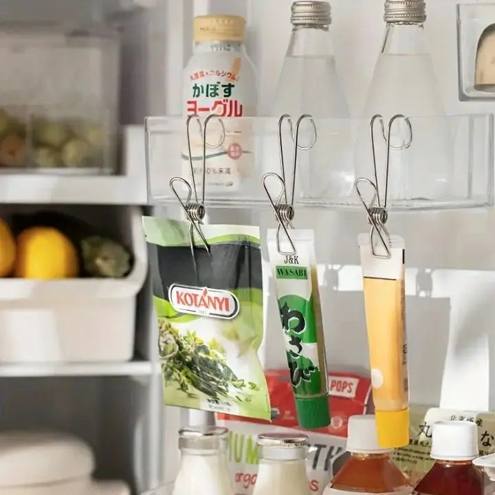 Sikunuo | 15 pieces | Stainless steel clips with hooks – Safe hanging & space-saving storage