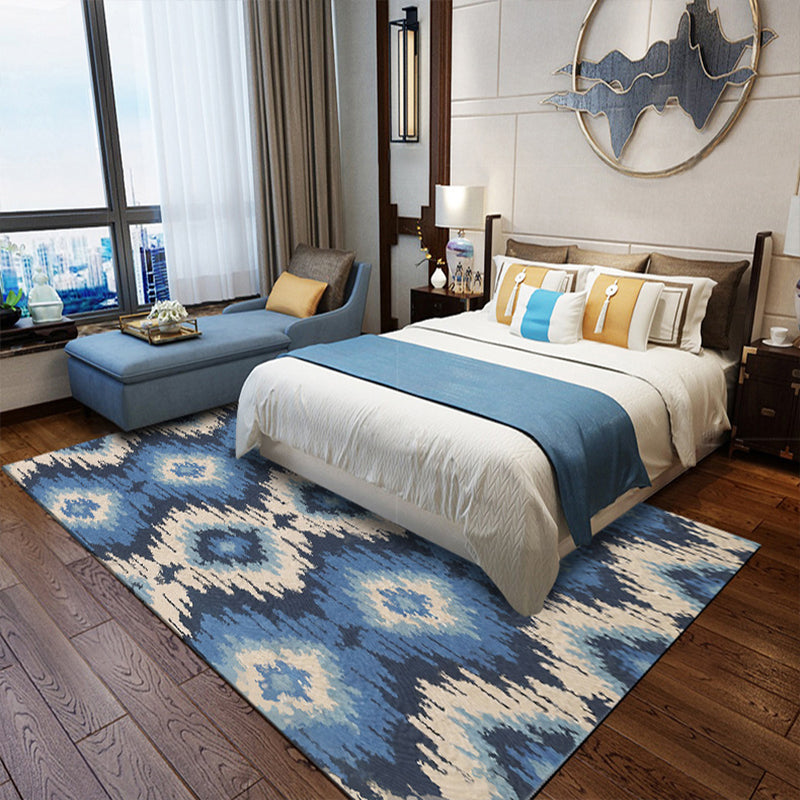 Sikunuo | Tribal Gabbeh Abstract Rug Diamond Geometric Rug Polyester Washable Non-Slip Stain-Resistant Rug for the Bedroom