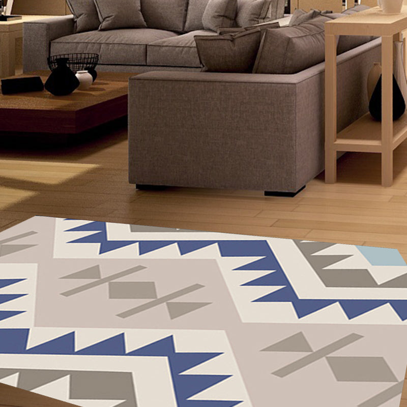 Sikunuo | Banded Geometric Southwestern Rug Tribal Navajo Rug Polyester Washable Non-Slip Stain-Resistant Area Rug for Bedroom