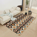 Sikunuo | Yellow and Black Indian Tribal Printed Rug Diamond Geometric Polyester Non-Slip Back Stain Resistant Area Rug