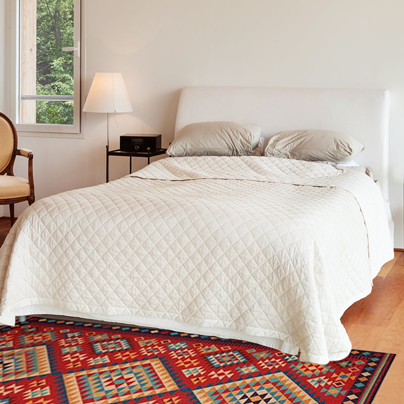 Sikunuo | Beef Frame Retro Tribal Carpet with Moroccan Medallion synthetic anti-slip pet-friendly rug for the fireplace
