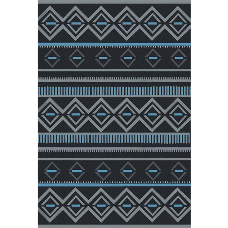 Sikunuo | Warmer Brown Americana Tribal Rug Striped Geometric Polyester Pet Friendly Stain Resistant Area Rug for Accent Area