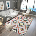 Sikunuo | Retro Tribal Carpet with Aztec Native Americana Diamond Stain Resistant Power Loom Carpet for Home Decor