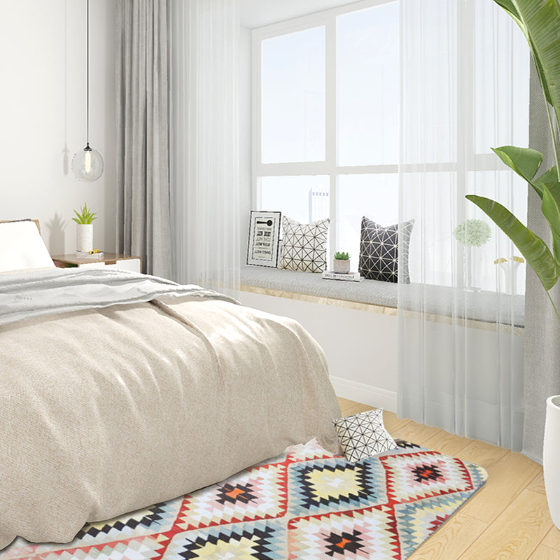 Sikunuo | Retro Tribal Carpet with Aztec Native Americana Diamond Stain Resistant Power Loom Carpet for Home Decor