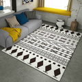 Sikunuo | Black-and-white Americana rug for the living room Diamond geometric rug fabric stain-resistant area rug