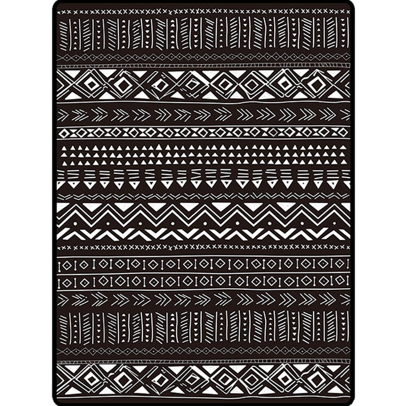 Sikunuo | Scandinavian Geometric Chevron Rug Southwest Tribal Rug Synthetic Pet Friendly Area Rug for Living Room