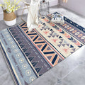 Sikunuo | Warm purple stain-resistant rug striped geometric Americana tribal rug polyester pet-friendly area rug for living room
