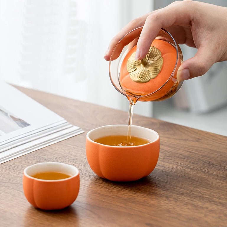 Sikunuo | Mini Pumpkin Ceramic Teapot Set