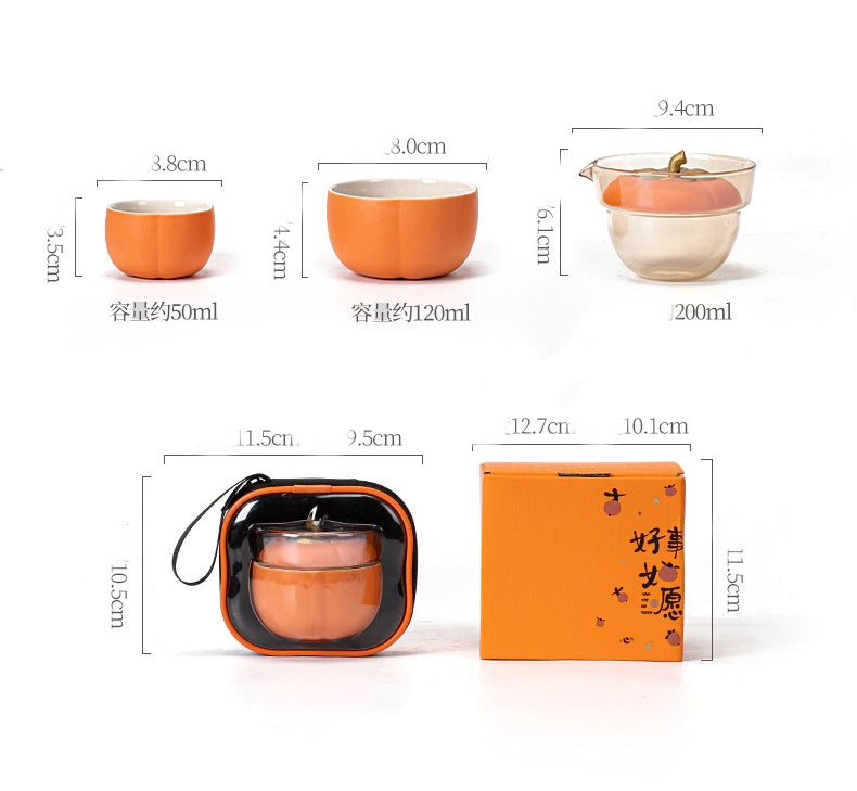 Sikunuo | Mini Pumpkin Ceramic Teapot Set