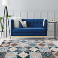 Sikunuo | Moroccan Living Room Rug Colorful Petal Diamond Pattern Rug Polyester Non-slip Flooring