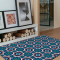 Sikunuo | Eastern geometric floral pattern rug in green Moroccan rug polyester non-slip backing rug for bedroom