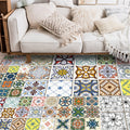 Sikunuo | Mediterranean geometric floral pattern carpet multicolor Moroccan carpet polyester non-slip back carpet for bedroom