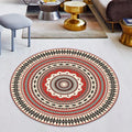 Sikunuo | Classic red Southwest rug Polyester tribal rug washable rug for the bedroom