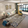Sikunuo | Brown Moroccan Carpet Polyester Floral Diamond Rectangular Pattern Area Rug for Home Decor