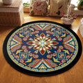 Sikunuo | Blue and Black Americana Rug Polyester Southwestern Rug non-slip backing Rug for Bedroom