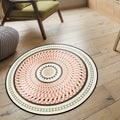 Sikunuo | Classic Southwestern Geometric Rug Pink and White Americana Rug Polyester Non-Slip Back Living Room Area Rug for the Living Room