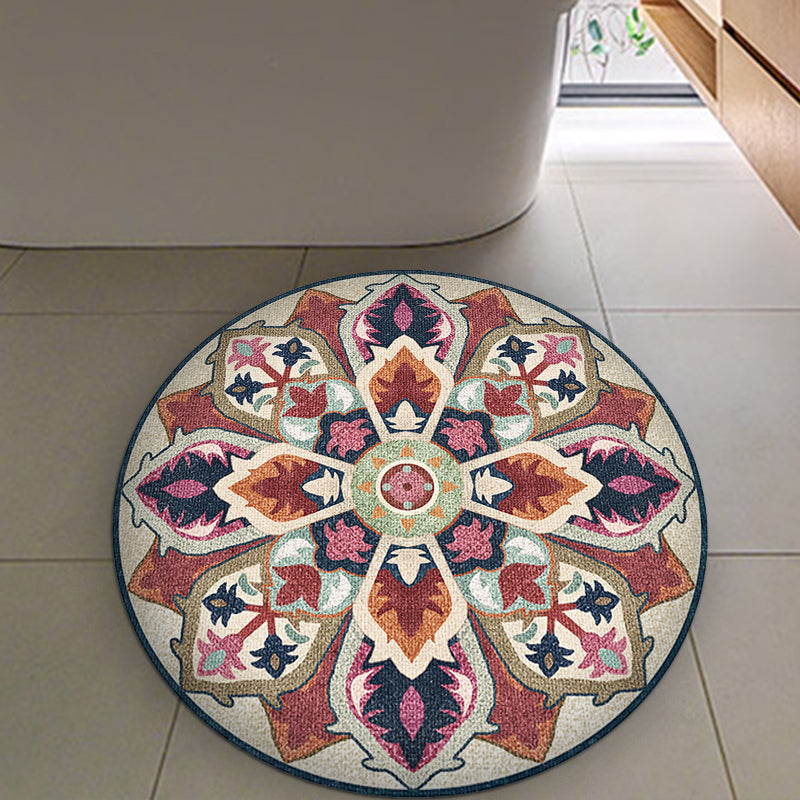 Sikunuo | Unique Southwest Rug Brown Americana Rug Synthetic Non-slip Underlay Rug for Bedroom