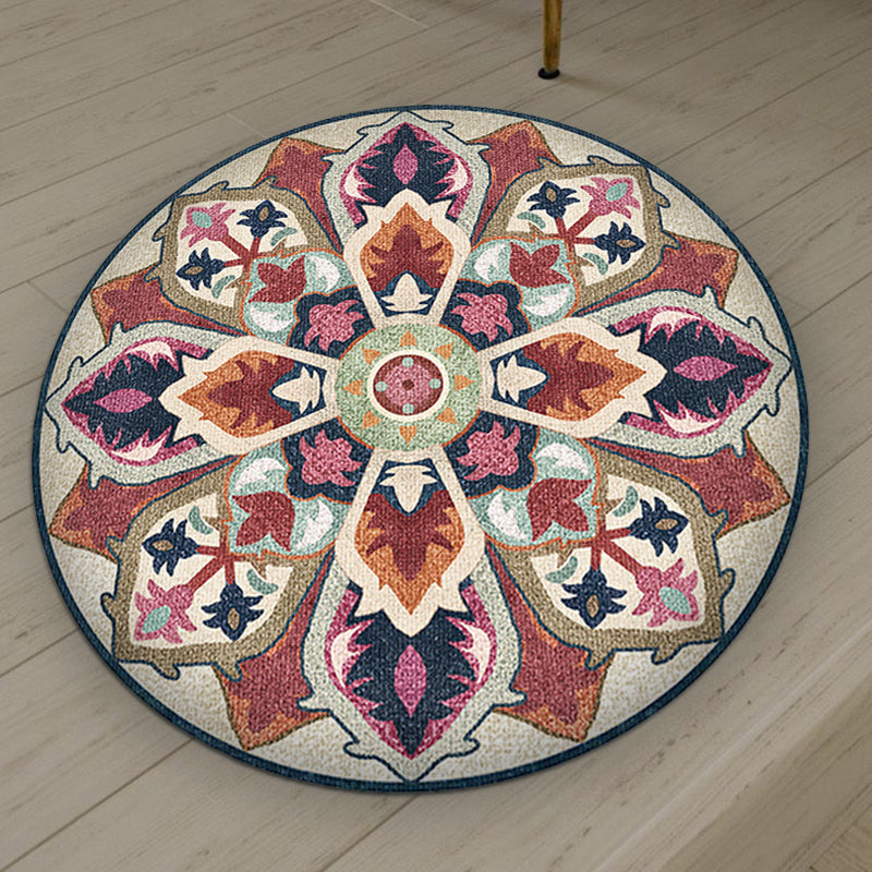 Sikunuo | Unique Southwest Rug Brown Americana Rug Synthetic Non-slip Underlay Rug for Bedroom