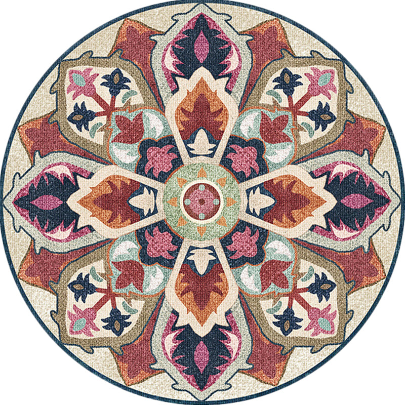 Sikunuo | Unique Southwest Rug Brown Americana Rug Synthetic Non-slip Underlay Rug for Bedroom