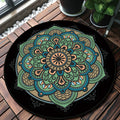 Sikunuo | Retro green Southwest rug polyester tribal area rug washable rug for bedroom
