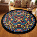 Sikunuo | Southwest Tribal Carpet Red and Black Polyester Rug with Non-Slip Back Area Rug for Bedroom