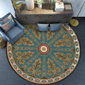Sikunuo | Blue Americana Rug Polyester Southwestern Leaf Rug with Non-Slip Back for the Bedroom