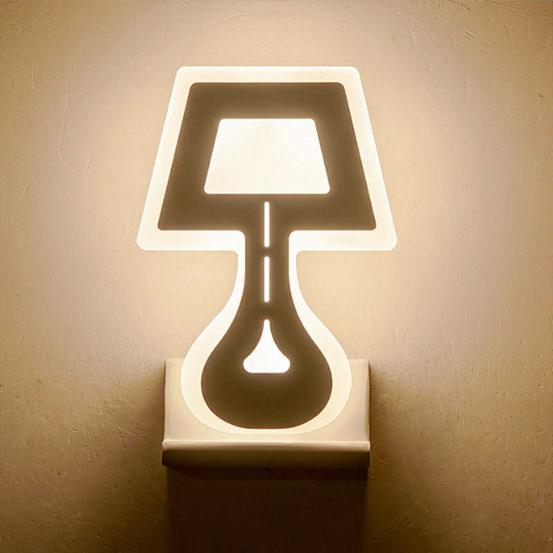 Sikunuo | Modern LED Wall Lamp with Acrylic Shade Black/White Desk Lamp Shapes Wall Lighting in Warm/White Light