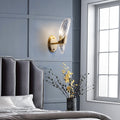 Sikunuo | 1/2-Pear Exposed Wall Lighting Contemporary Textured Glass Wall Lamp in Brass for the Dining Room