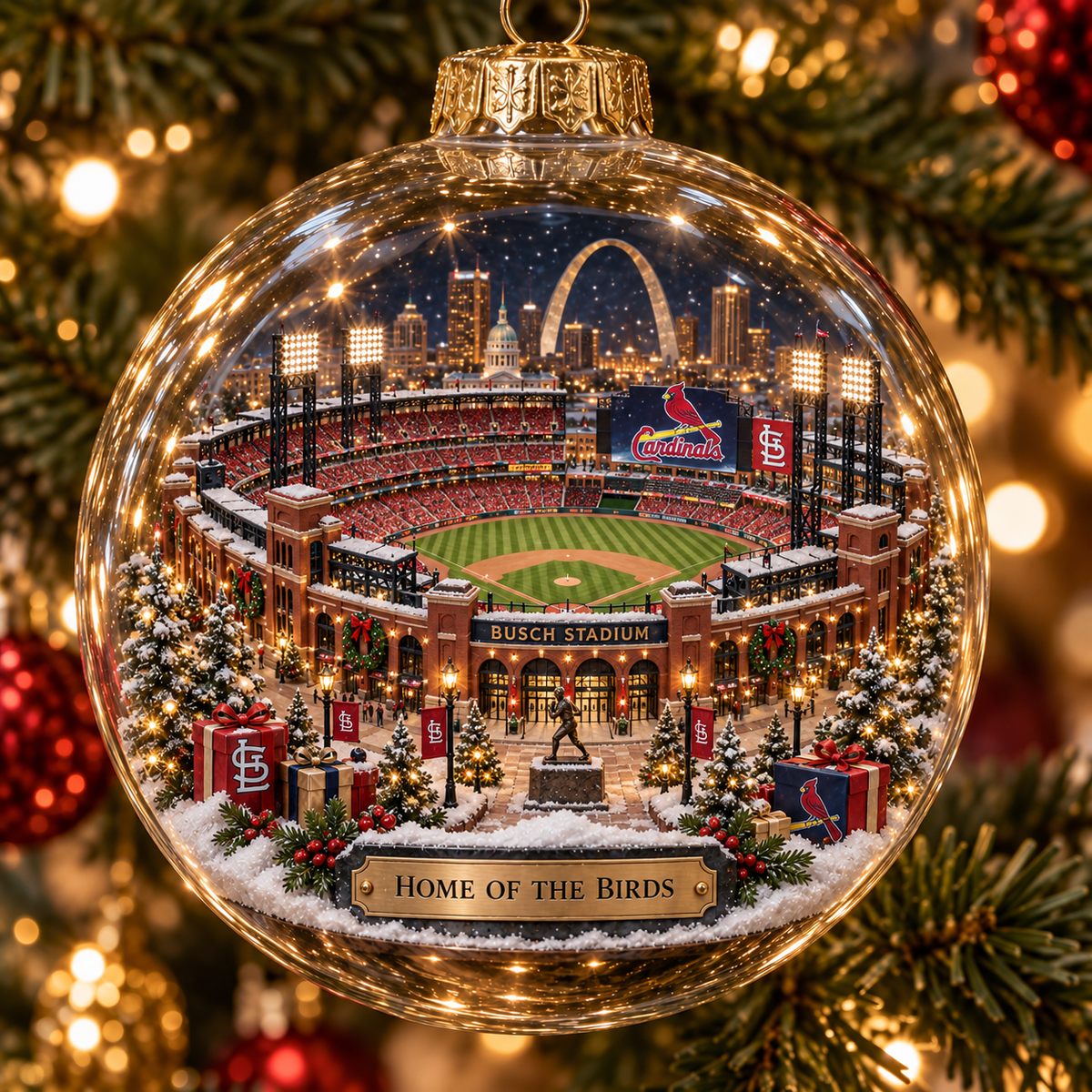 Cardinals Light-Up Heritage Christmas Ornament