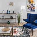 Sikunuo | Moroccan Living Room Wallpaper Multicolored Medallion Leaf Flower Pattern Carpet Polyester Non-Slip Flooring