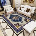 Sikunuo | Purple and brown bedroom rug Moroccan medallion floral pattern area rug polyester non-slip backing rug
